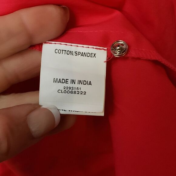 eShakti Wayward Fancie Ruffle Flounce Hem Poplin Dress Watermelon Size 3X - 24W - Picture 15 of 16